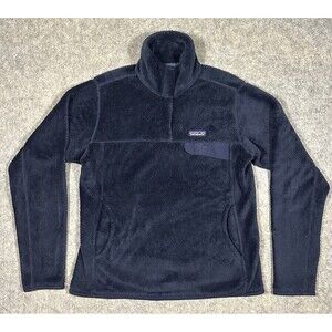 Patagonia Re Tool Snap T Pullover Women’s M Navy Fleece Outdoor Hiking READ